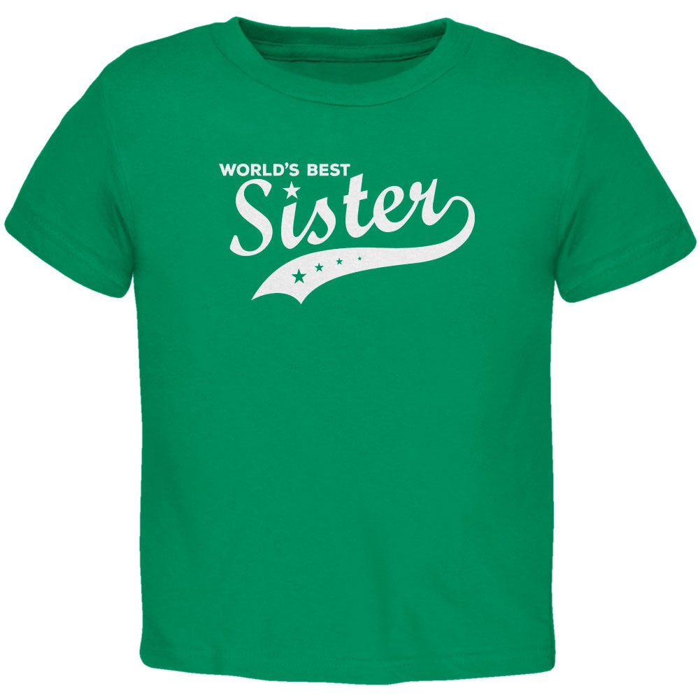 World's Best Sister Kelly Green Toddler T-Shirt Toddler T-Shirts Old Glory 2T Green 