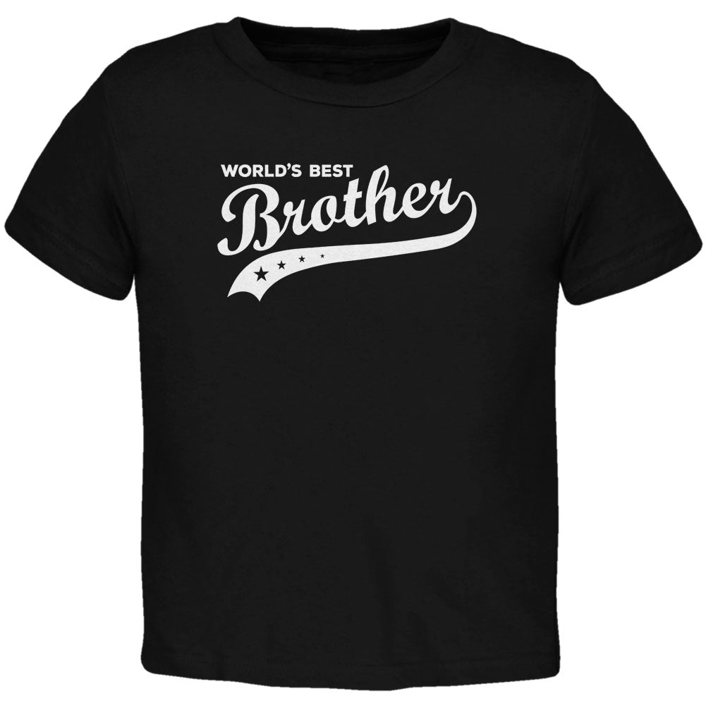 World's Best Brother Black Toddler T-Shirt Toddler T-Shirts Old Glory 2T Black 