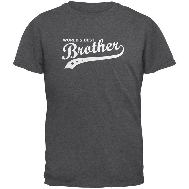 World's Best Brother Dark Heather Adult T-Shirt Men's T-Shirts Old Glory 3XL Dark Heather 