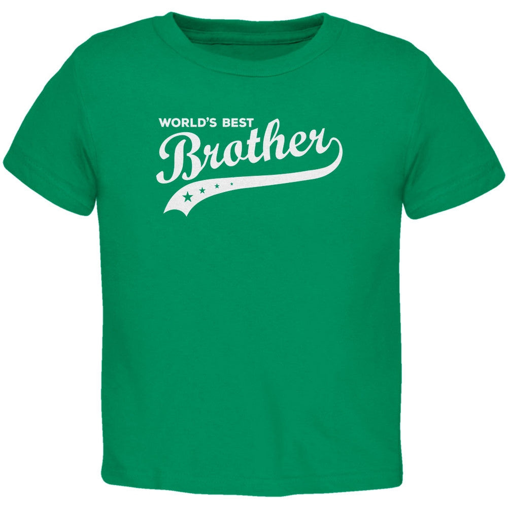 World's Best Brother Kelly Green Toddler T-Shirt Toddler T-Shirts Old Glory 2T Green 