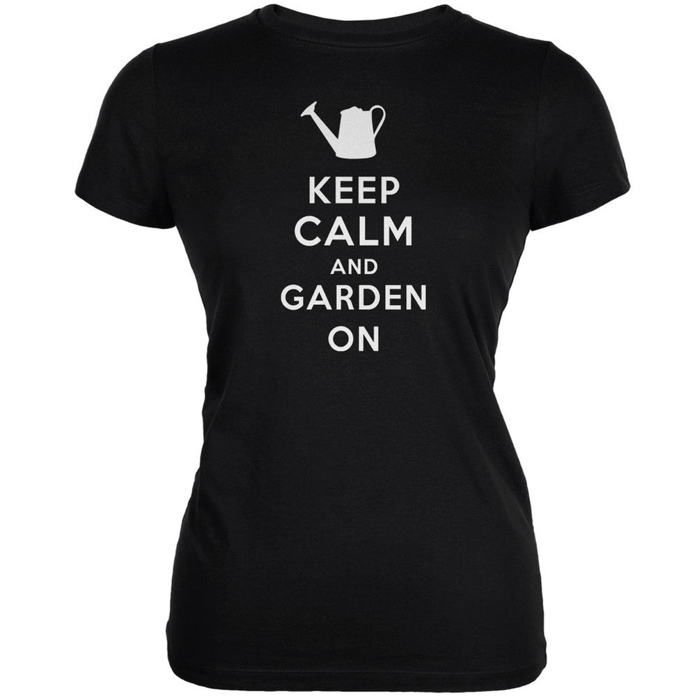 Mother's Day - Keep Calm & Garden On Black Juniors Soft T-Shirt Juniors T-Shirts Old Glory 2XL Black 