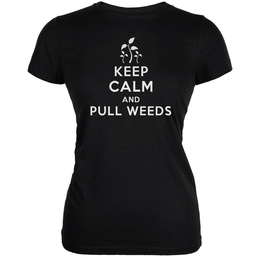 Mother's Day - Keep Calm & Pull Weeds Black Juniors Soft T-Shirt Juniors T-Shirts Old Glory 2XL Black 