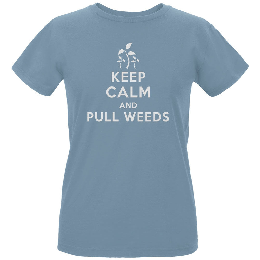 Mother's Day - Keep Calm & Pull Weeds Women's Organic Blue T-Shirt Women's T-Shirts Old Glory LG Blue 