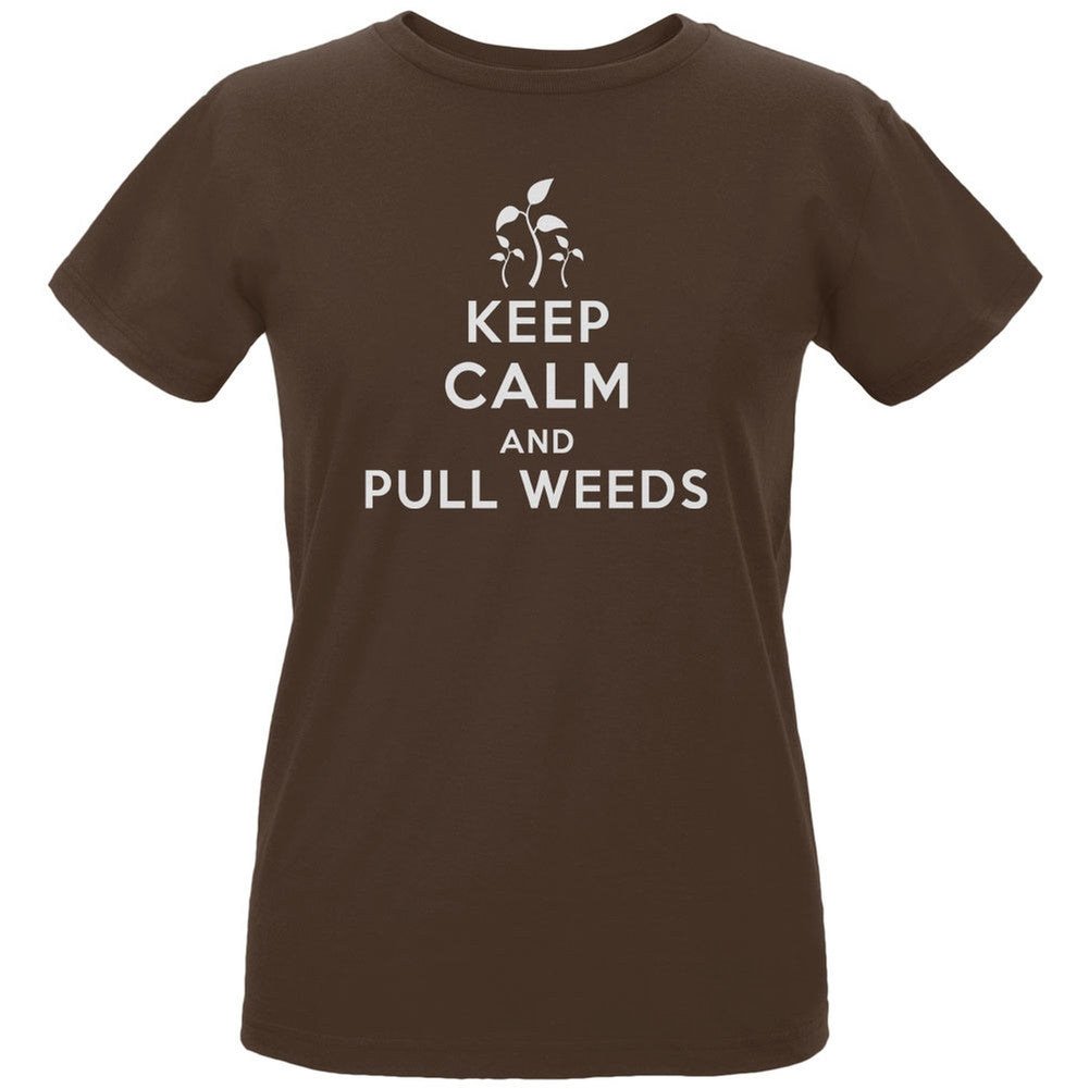 Mother's Day - Keep Calm & Pull Weeds Women's Organic Chocolate T-Shirt Women's T-Shirts Old Glory LG Brown 