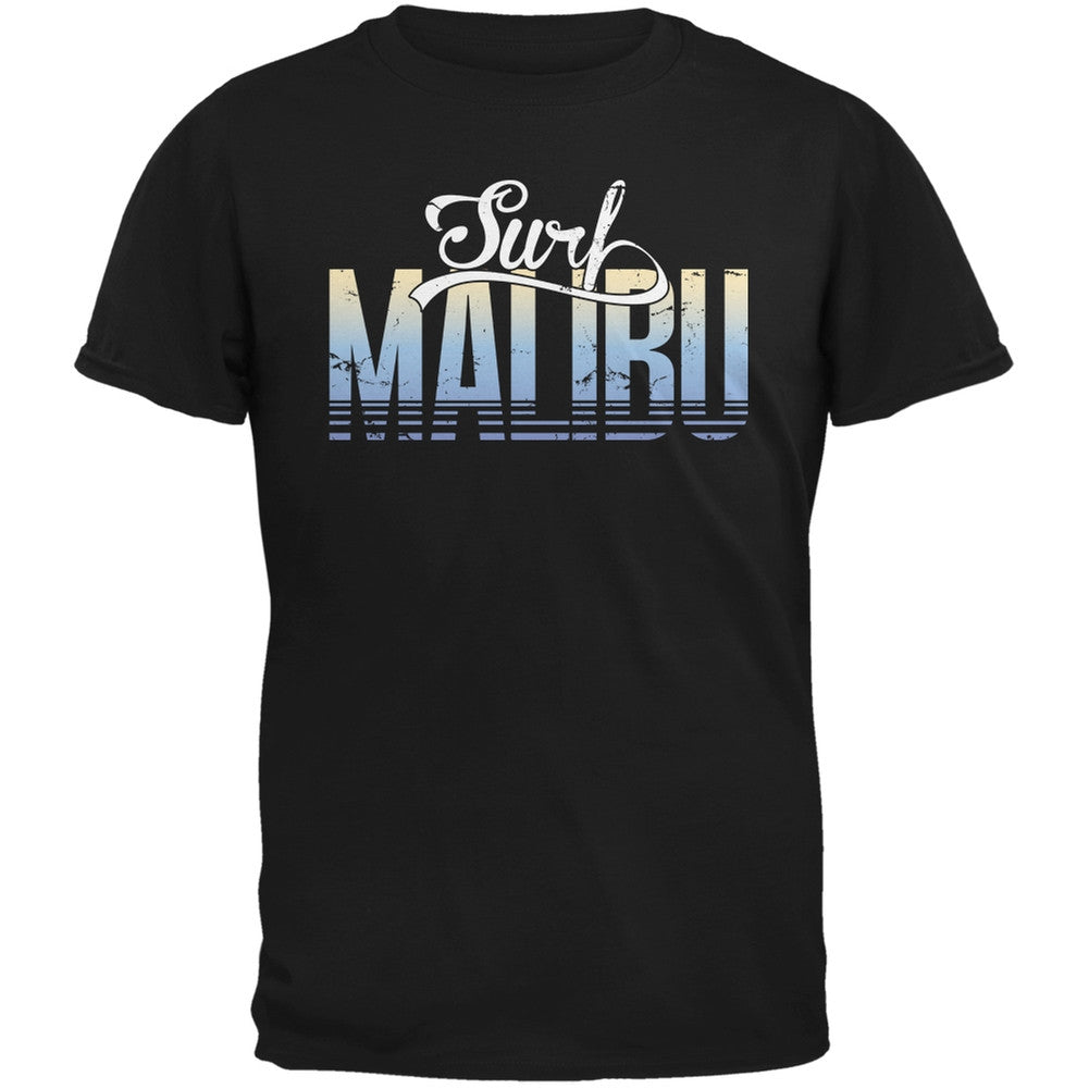 Surf Malibu Black Adult T-Shirt Men's T-Shirts Old Glory 2XL Black 