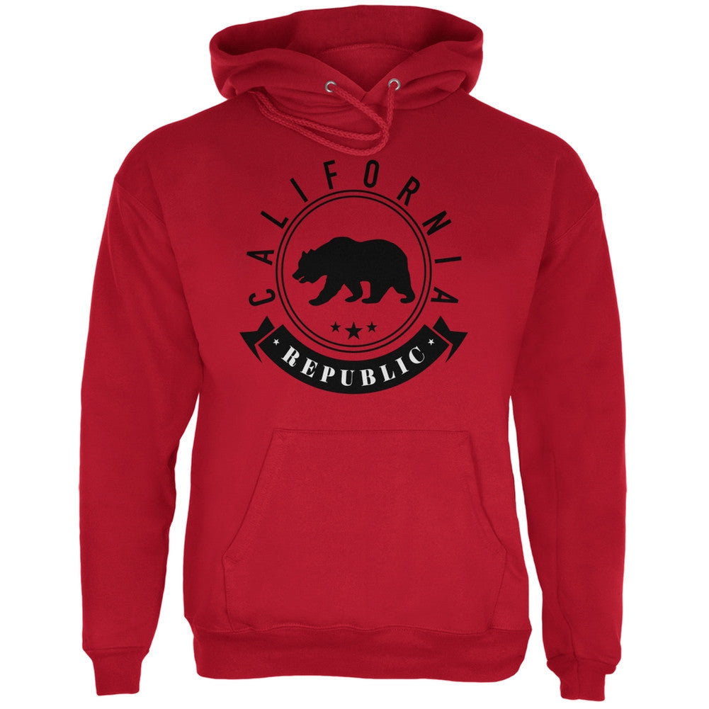 California Republic Banner Red Adult Hoodie Men's Hoodies Old Glory 2XL Red 