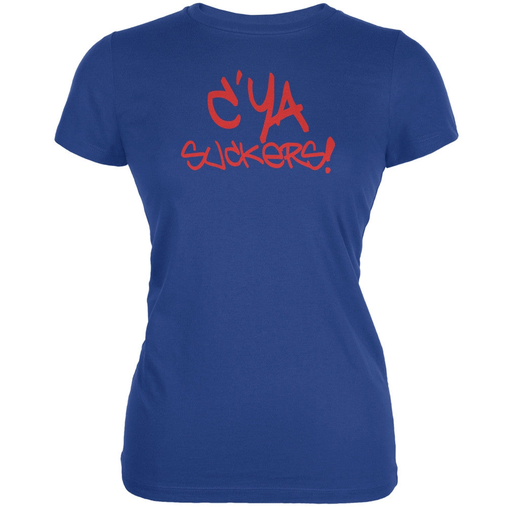 Graduation - C'Ya Suckers Funny Royal Juniors Soft T-Shirt Juniors T-Shirts Old Glory 2XL Blue 