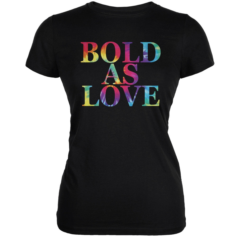 Bold As Love Black Juniors Soft T-Shirt Juniors T-Shirts Old Glory 2XL Black 