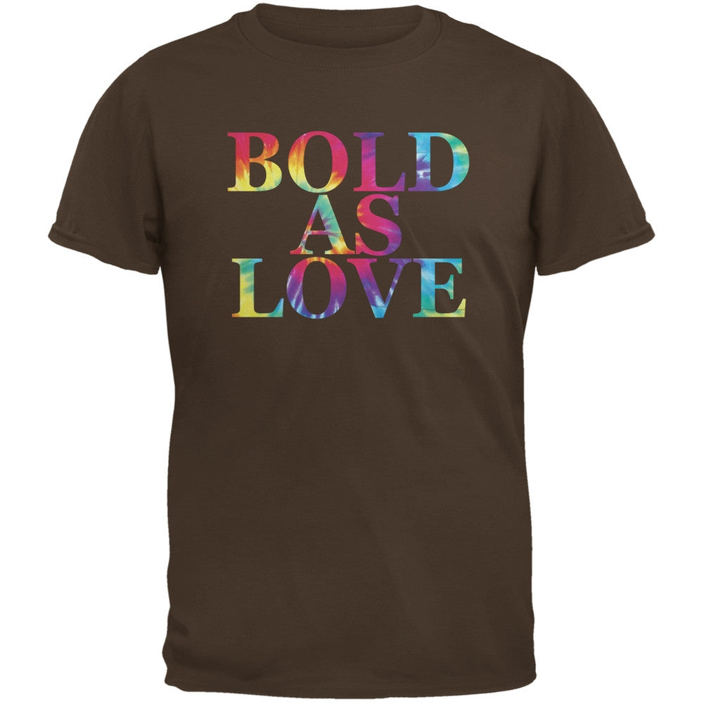 Bold As Love Brown Adult T-Shirt Men's T-Shirts Old Glory 2XL Brown 