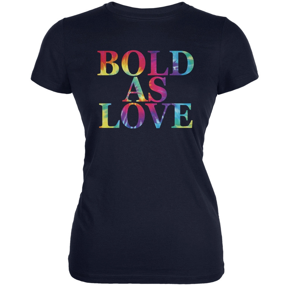 Bold As Love Navy Juniors Soft T-Shirt Juniors T-Shirts Old Glory 2XL Blue 