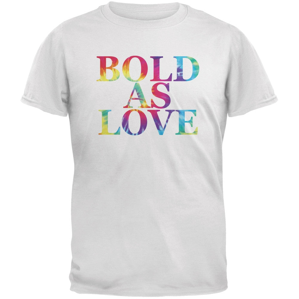 Bold As Love White Adult T-Shirt Men's T-Shirts Old Glory 2XL White 