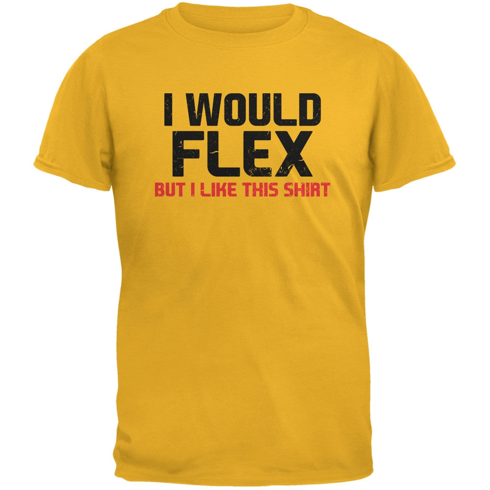 I Would Flex Gold Adult T-Shirt Men's T-Shirts Old Glory 2XL Yellow 