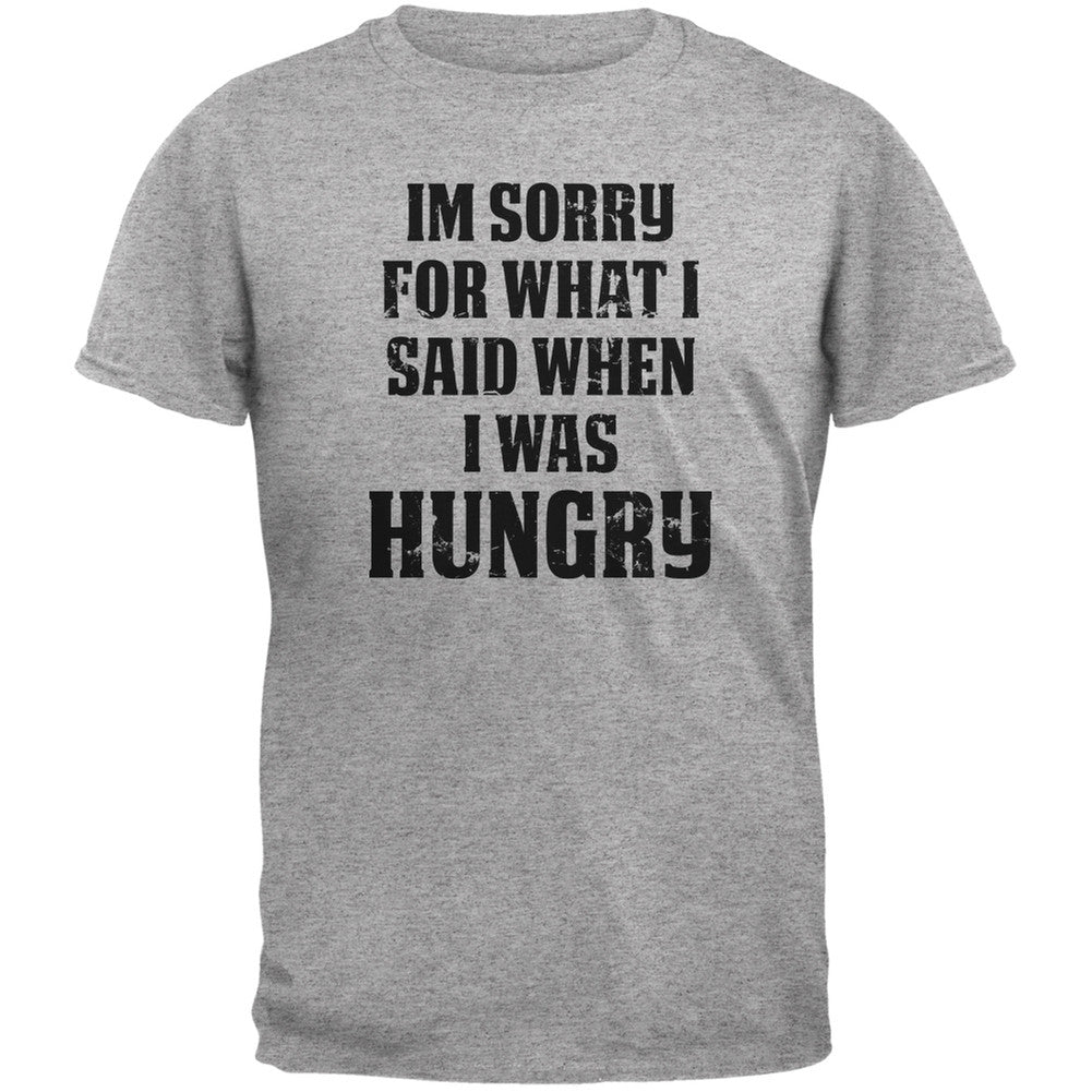 Sorry For What I Said Heather Grey Adult T-Shirt Men's T-Shirts Old Glory 2XL Grey 