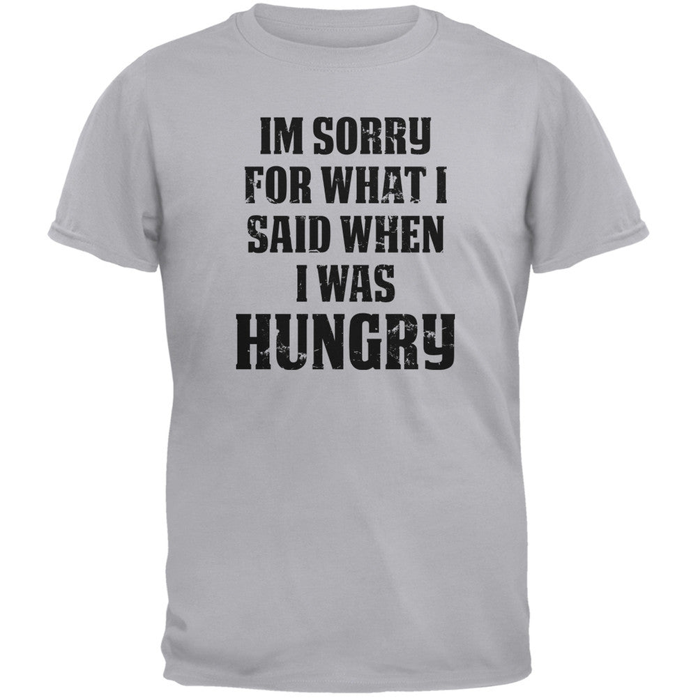 Sorry For What I Said Light Heather Grey Adult T-Shirt Men's T-Shirts Old Glory 2XL Grey 