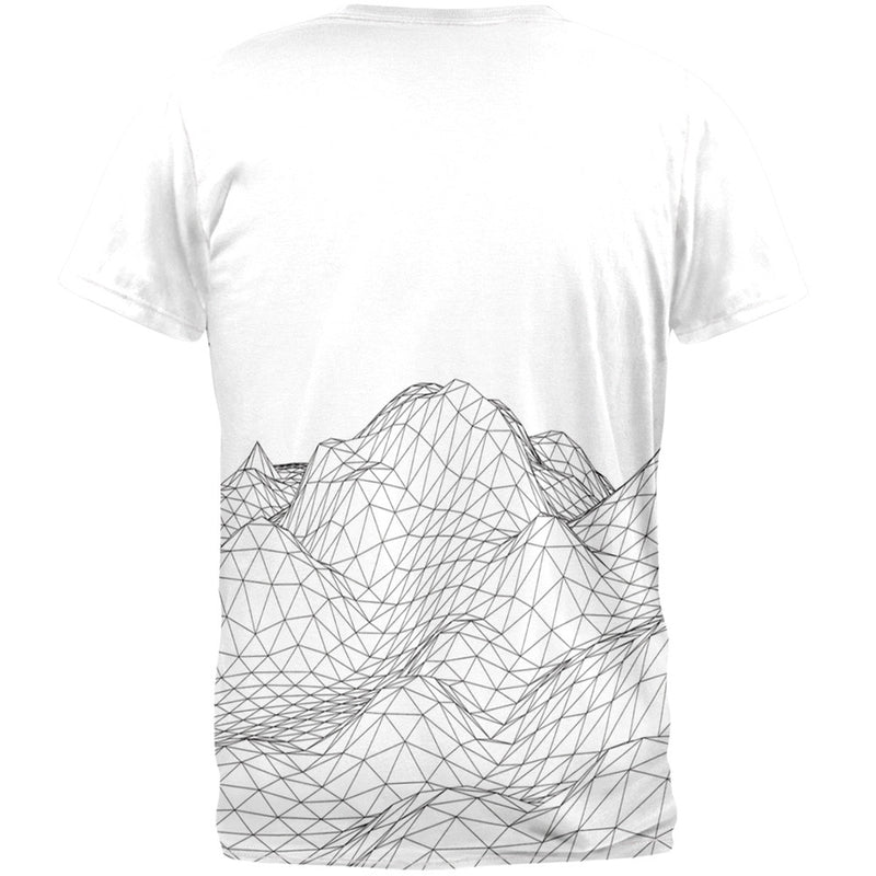 Wireframe Mountains All Over Adult T-Shirt Men's T-Shirts Old Glory   
