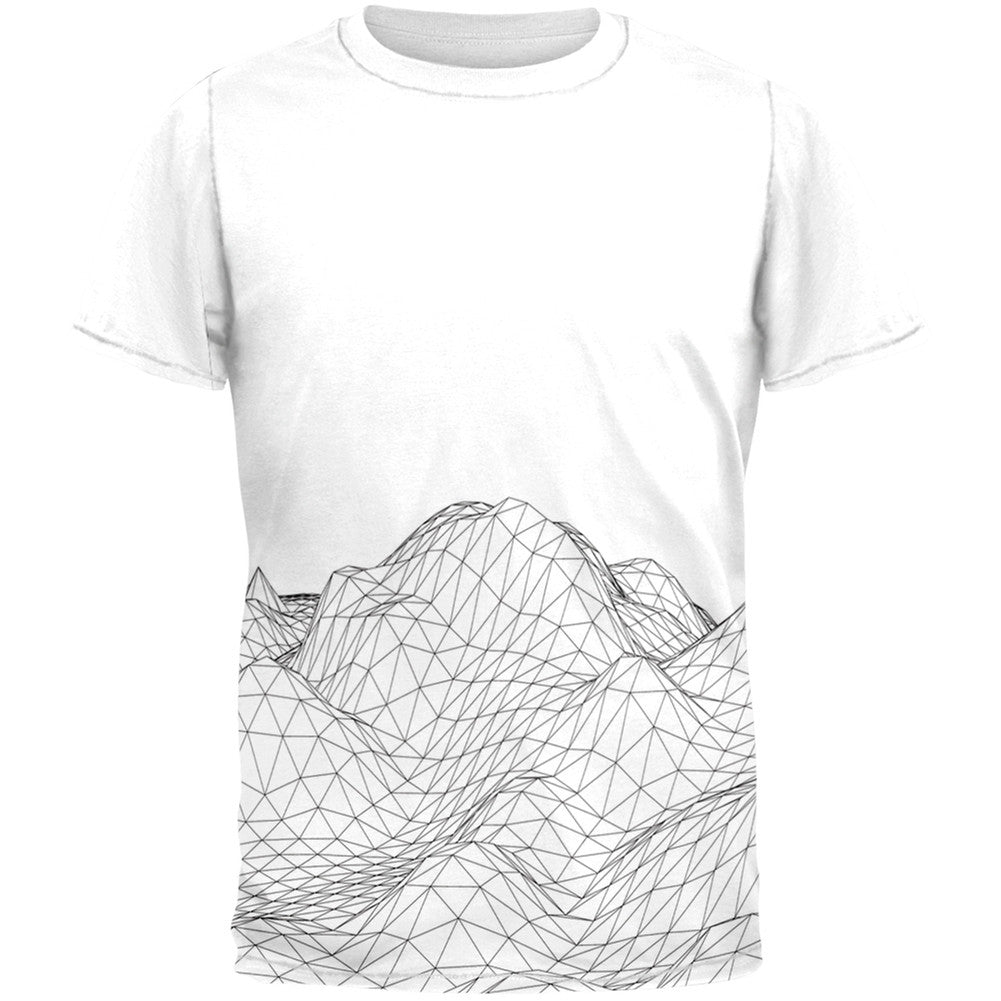 Wireframe Mountains All Over Adult T-Shirt Men's T-Shirts Old Glory 2XL Multi 