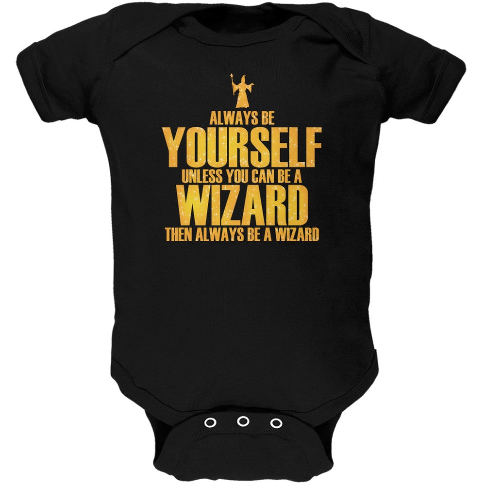 Always Be Yourself Wizard Black Soft Baby One Piece Baby One Piece Old Glory 0-3M Black 