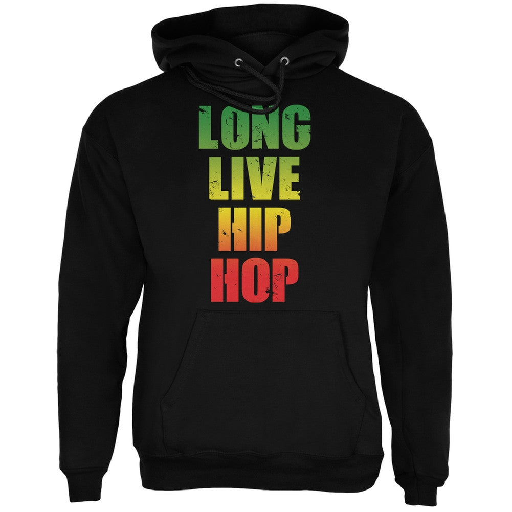 Long Live Hip Hop Black Adult Hoodie Men's Hoodies Old Glory SM Black 