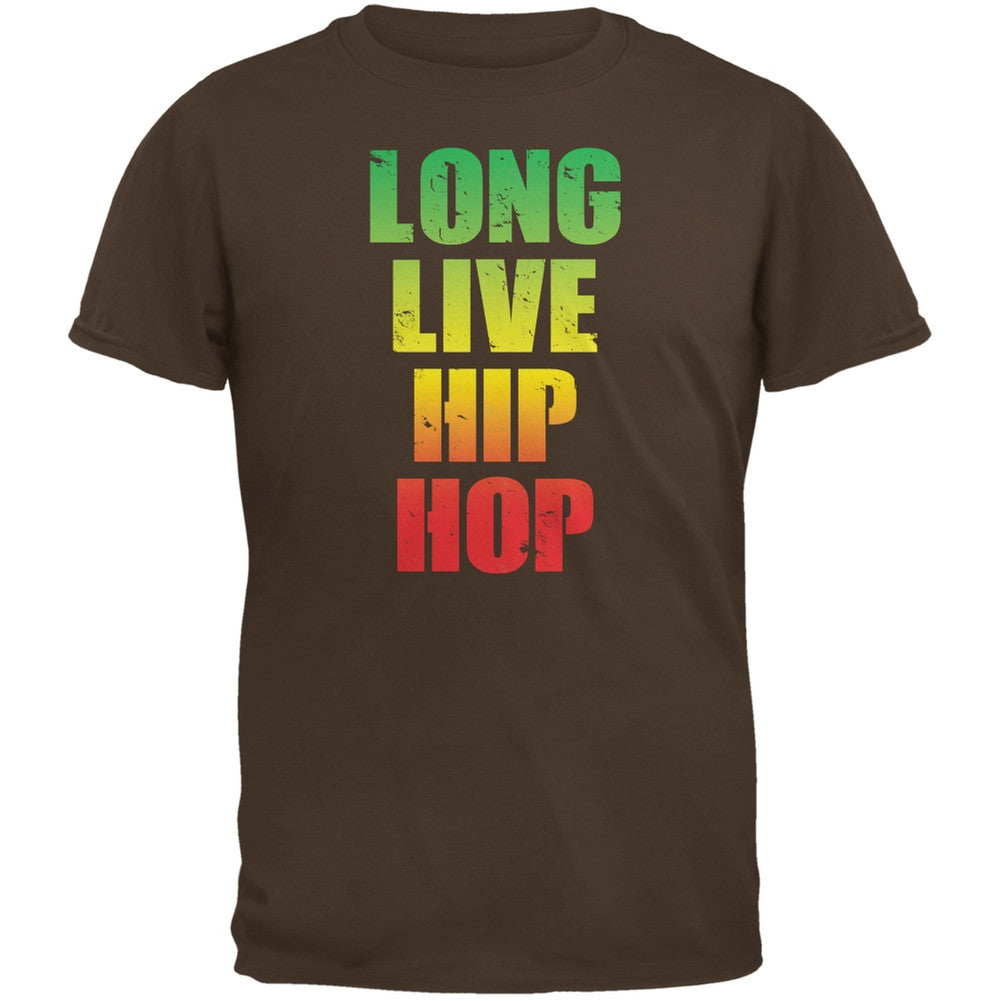 Long Live Hip Hop Brown Adult T-Shirt Men's T-Shirts Old Glory SM Brown 