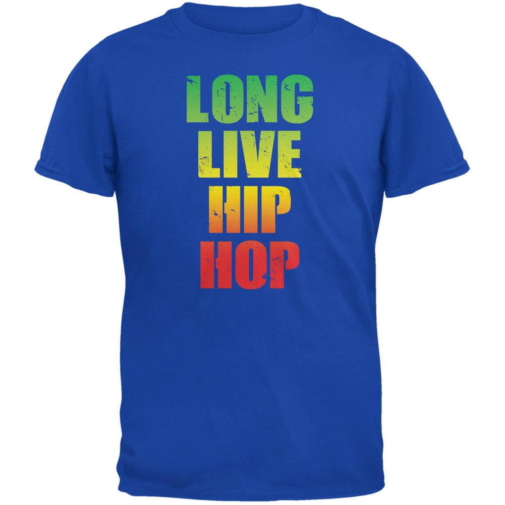 Long Live Hip Hop Royal Adult T-Shirt Men's T-Shirts Old Glory SM Blue 