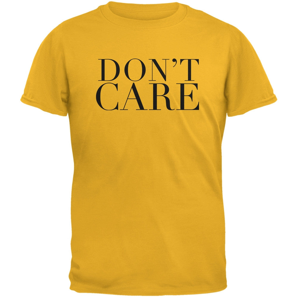 Don't Care Gold Adult T-Shirt Men's T-Shirts Old Glory 2XL Yellow 