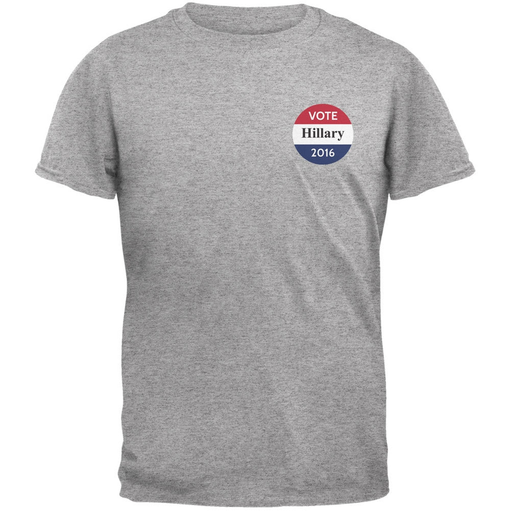 Election 2016 - Vote Team Hillary Clinton Heather Grey Adult T-Shirt Men's T-Shirts Old Glory 2XL Grey 