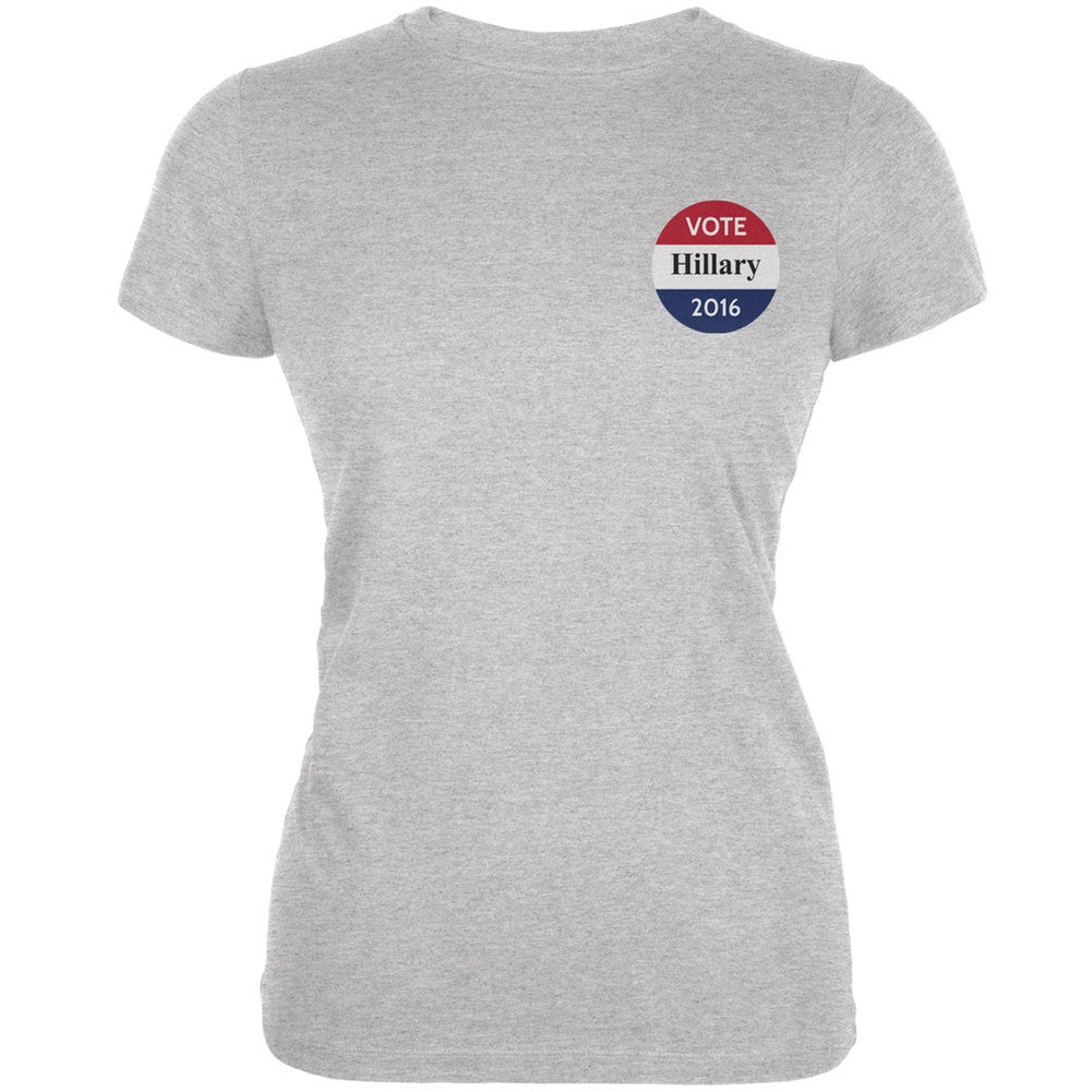 Election 2016 - Vote Team Hillary Clinton Heather Juniors Soft T-Shirt Juniors T-Shirts Old Glory 2XL Grey 