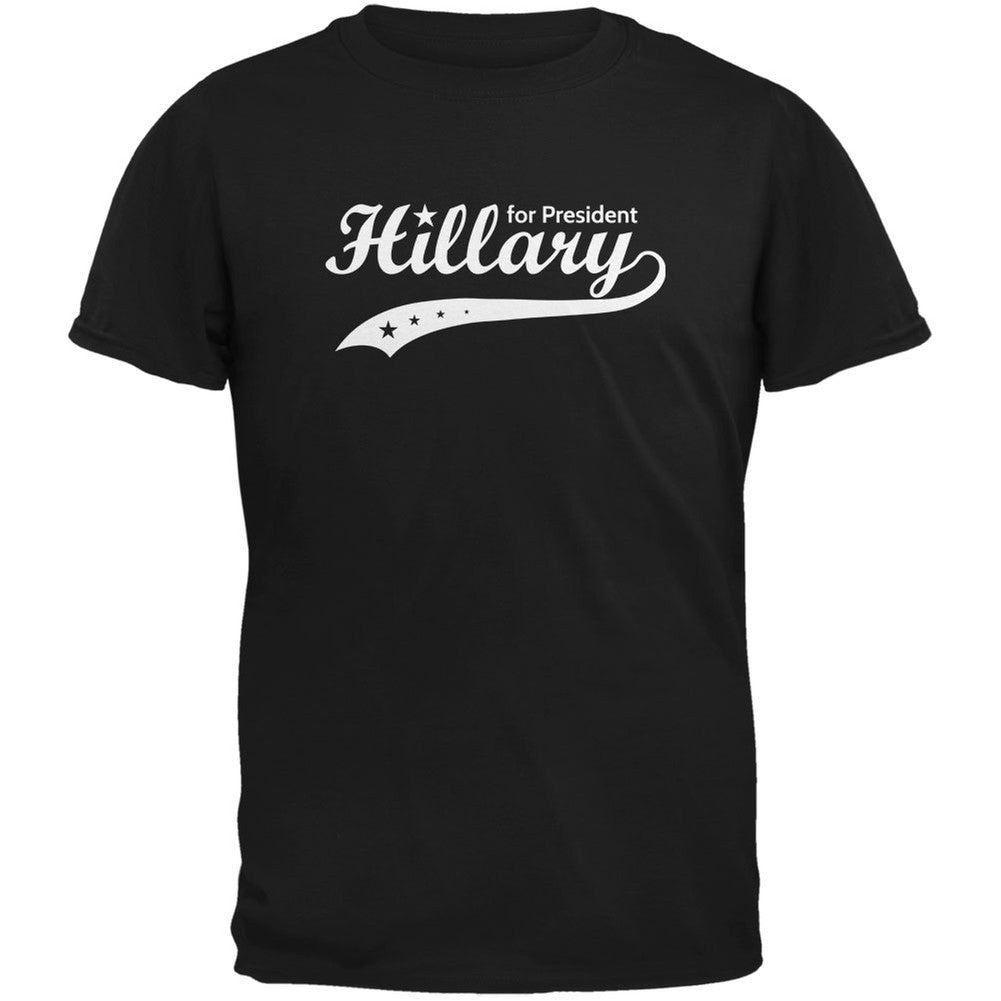 Election 2016 - Hillary Clinton for President Swoosh Black Adult T-Shirt Men's T-Shirts Old Glory 2XL Black 