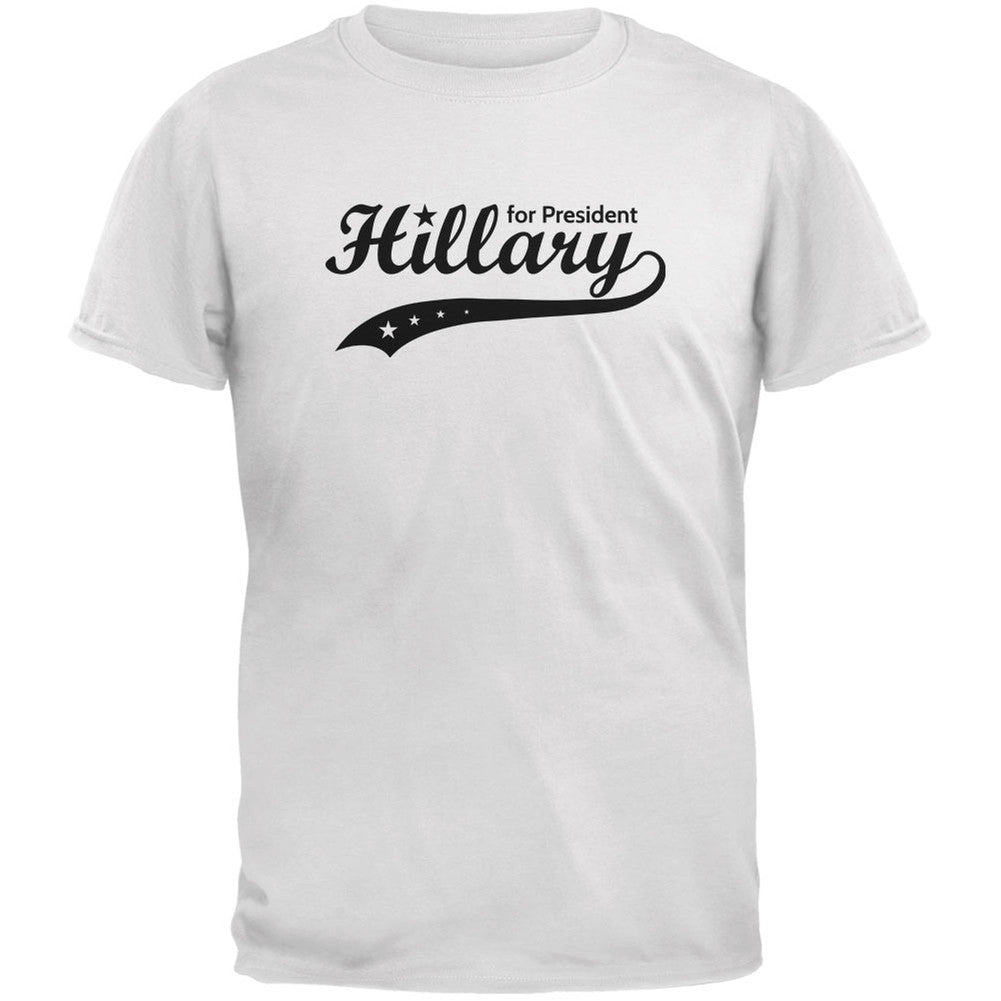 Election 2016 - Hillary Clinton for President Swoosh White Adult T-Shirt Men's T-Shirts Old Glory 2XL White 