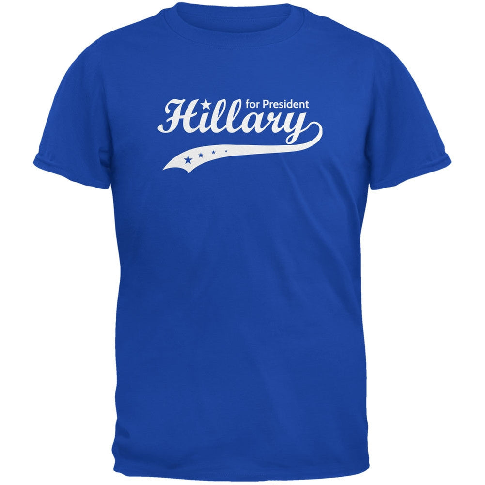 Election 2016 - Hillary Clinton for President Swoosh Royal Adult T-Shirt Men's T-Shirts Old Glory 2XL Blue 