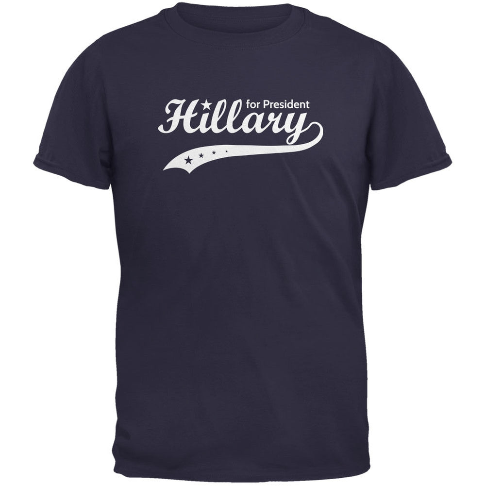 Election 2016 - Hillary Clinton for President Swoosh Navy Adult T-Shirt Men's T-Shirts Old Glory 2XL Blue 