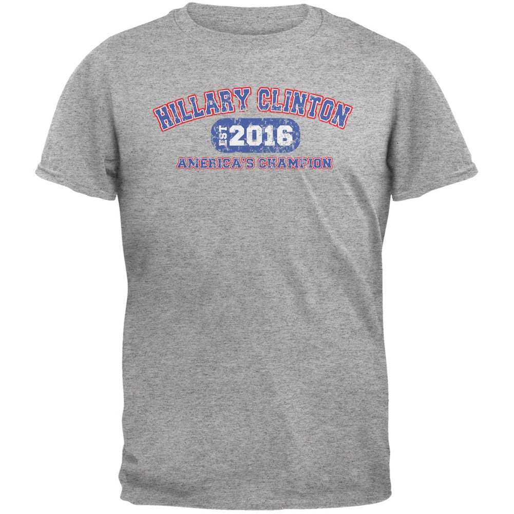 Election - Hillary Clinton America's Champion Heather Adult Shirt Men's T-Shirts Old Glory 2XL Grey 