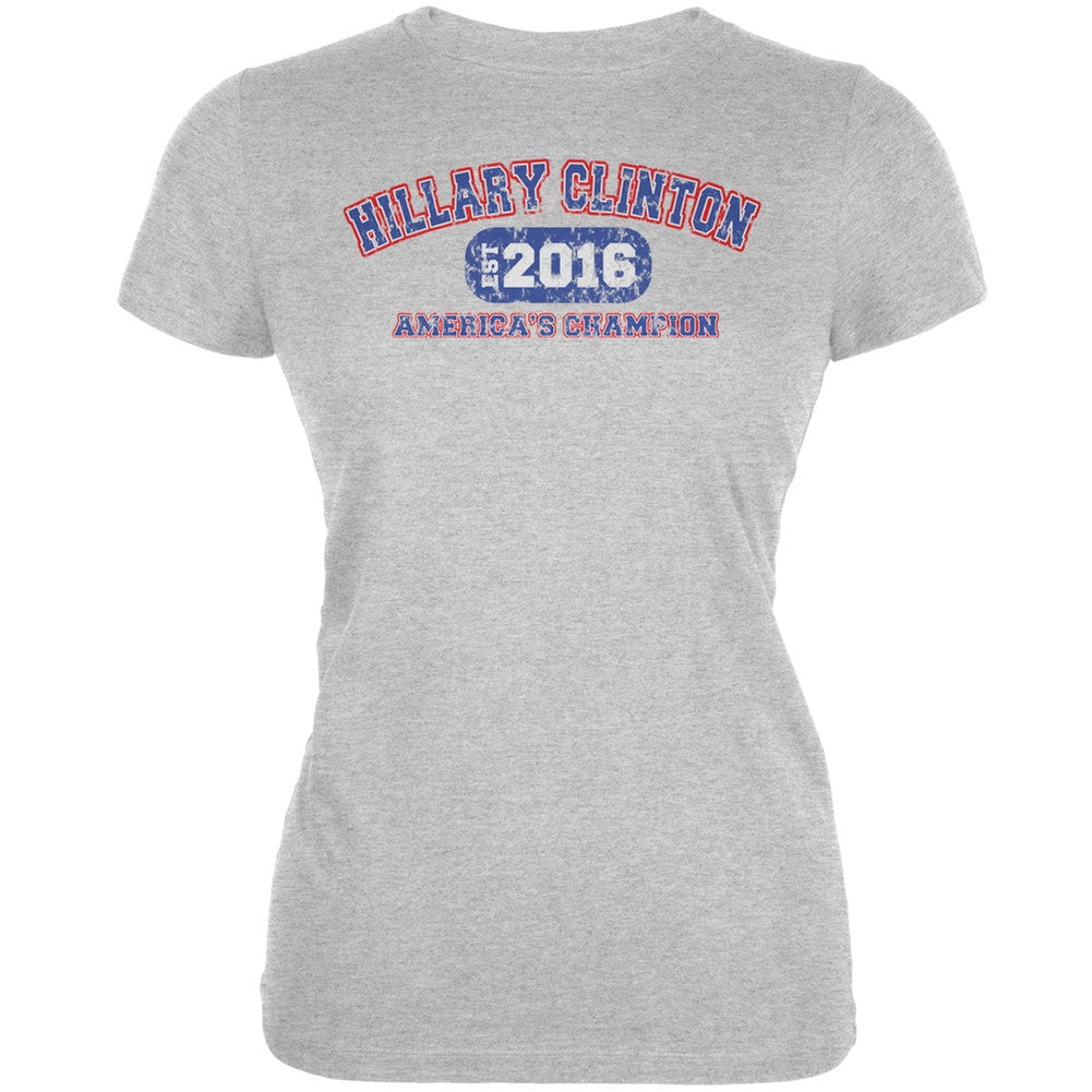 Election - Hillary Clinton America's Champion Heather Juniors Soft Shirt Juniors T-Shirts Old Glory 2XL Grey 