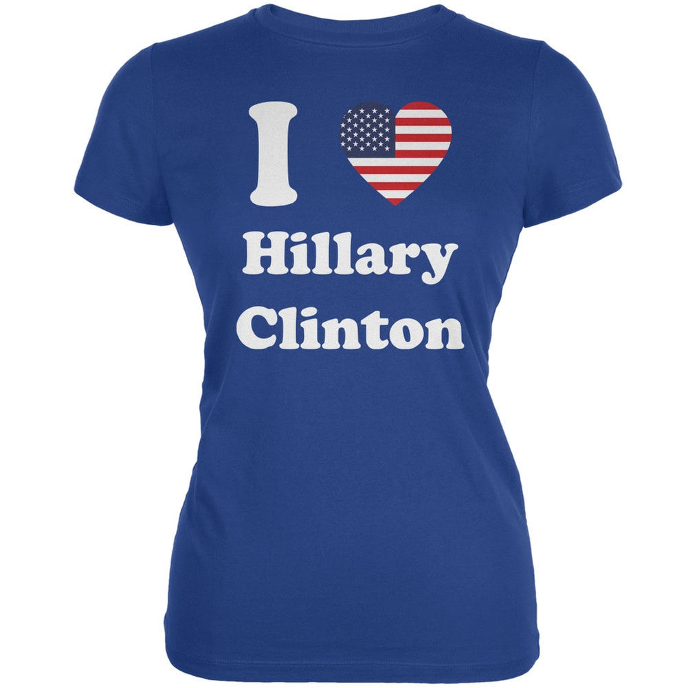 Election 2016 - I Heart Hillary Clinton Royal Juniors Soft T-Shirt Juniors T-Shirts Old Glory 2XL Blue 