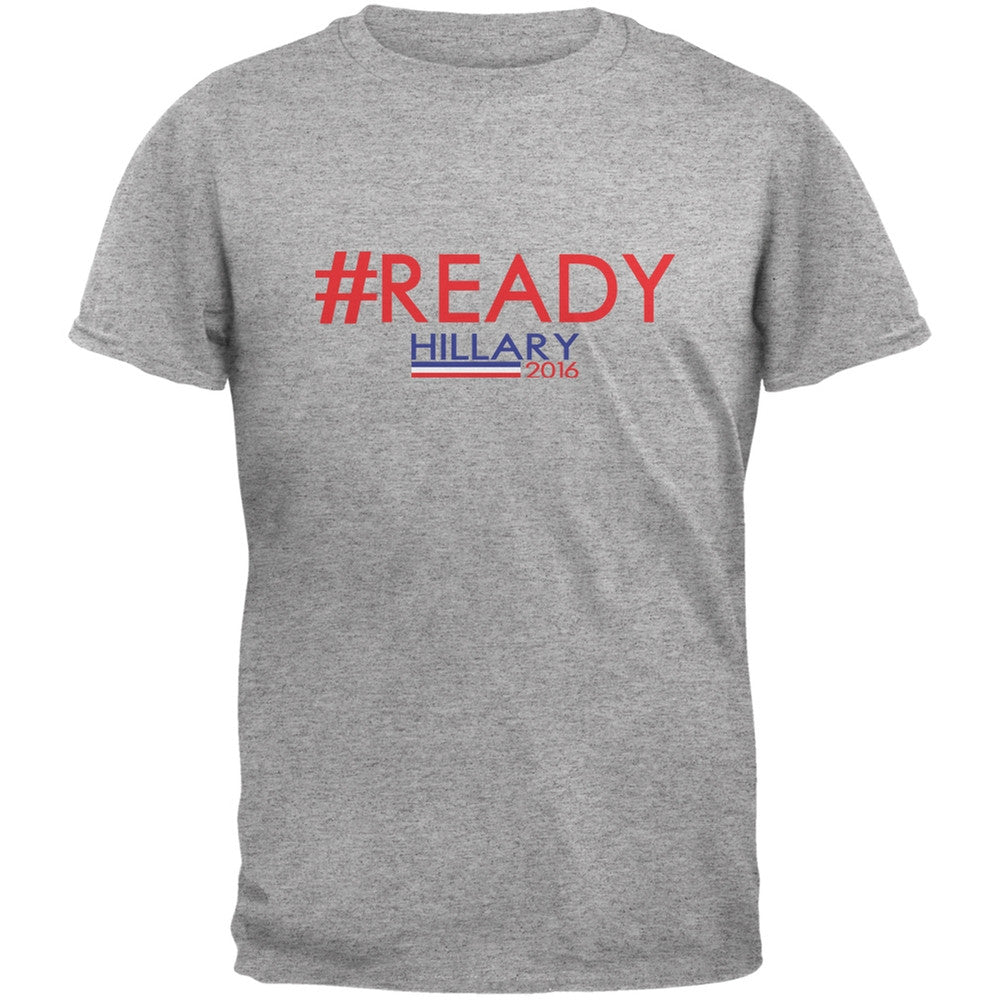 Election 2016 - #Ready Heather Grey Adult T-Shirt Men's T-Shirts Old Glory 2XL Grey 