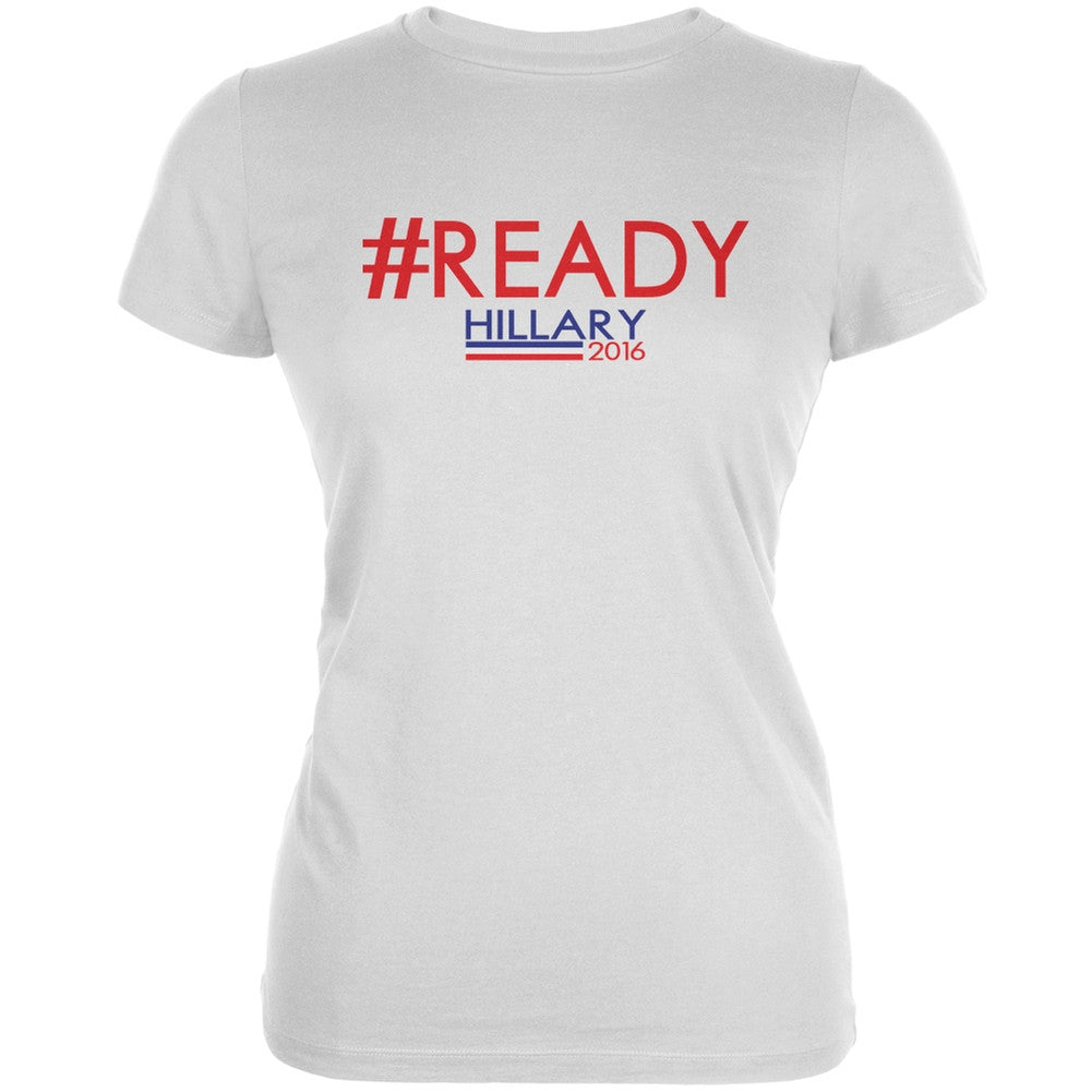 Election 2016 - #Ready White Juniors Soft T-Shirt Juniors T-Shirts Old Glory 2XL White 