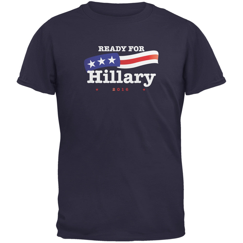 Election 2016 - Hillary Clinton American Flag Navy Adult T-Shirt Men's T-Shirts Old Glory 2XL Blue 