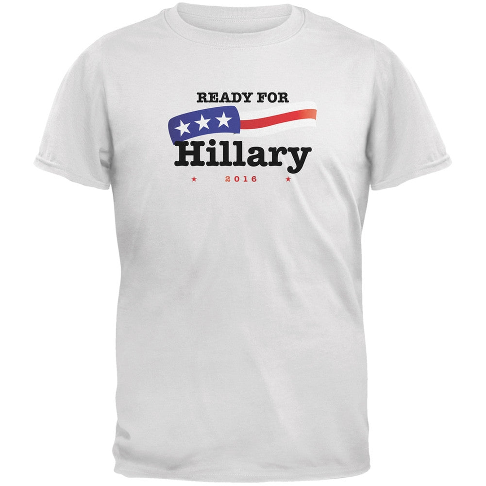 Election 2016 - Hillary Clinton American Flag White Adult T-Shirt Men's T-Shirts Old Glory 2XL White 