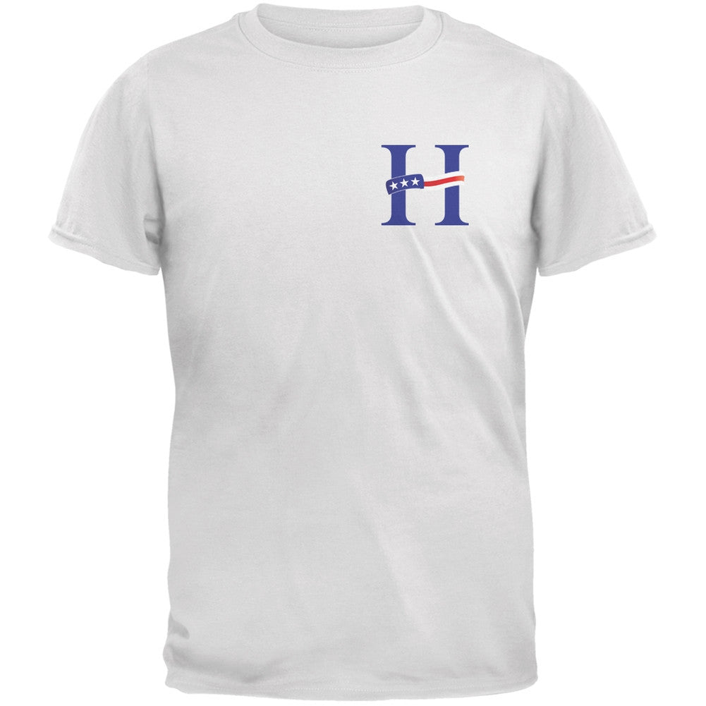 Election 2016 - H Flag White Adult T-Shirt Men's T-Shirts Old Glory 2XL White 