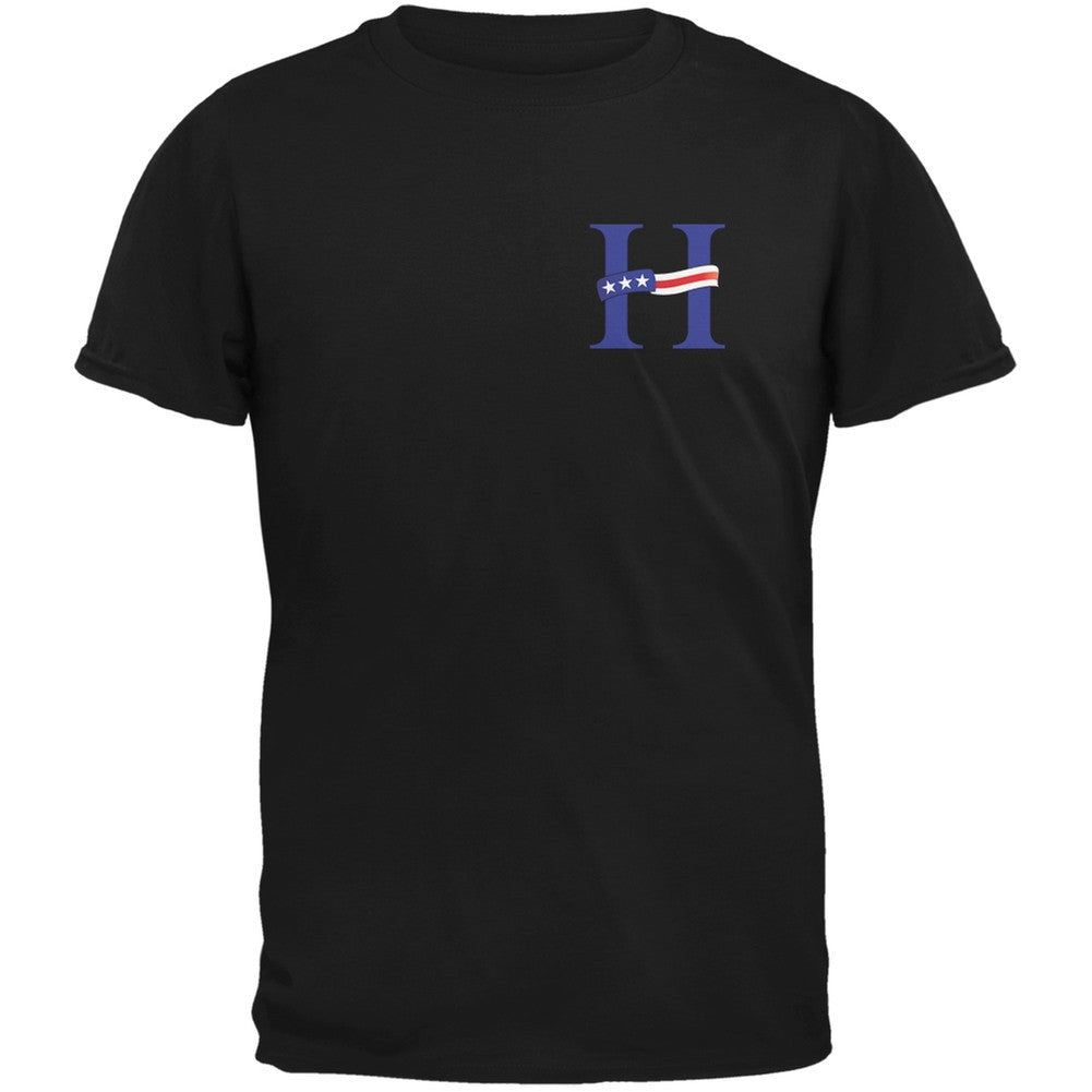 Election 2016 - H Flag Black Adult T-Shirt Men's T-Shirts Old Glory 2XL Black 