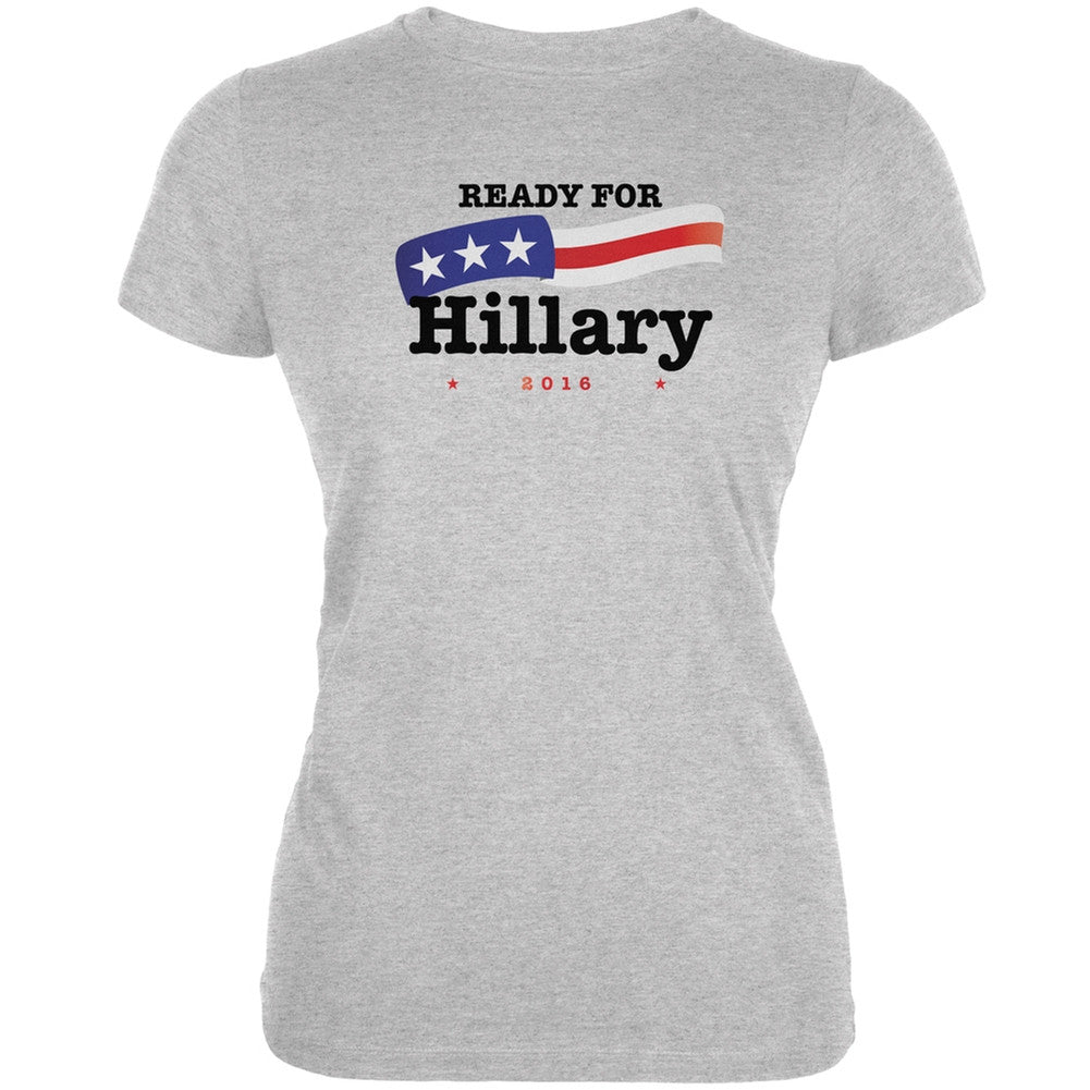 Election 2016 - Hillary Clinton American Flag Grey Juniors T-Shirt Juniors T-Shirts Old Glory 2XL Grey 