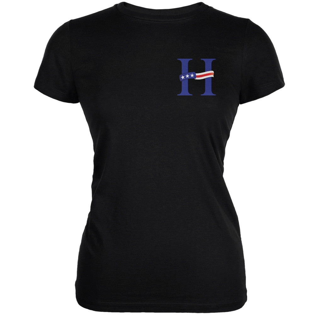 Election 2016 - H Flag Black Juniors Soft T-Shirt Juniors T-Shirts Old Glory 2XL Black 