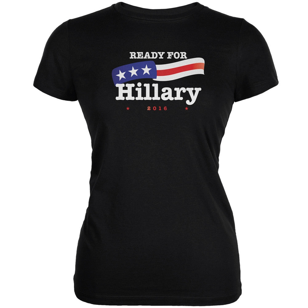 Election 2016 - Hillary Clinton American Flag Black Juniors T-Shirt Juniors T-Shirts Old Glory 2XL Black 