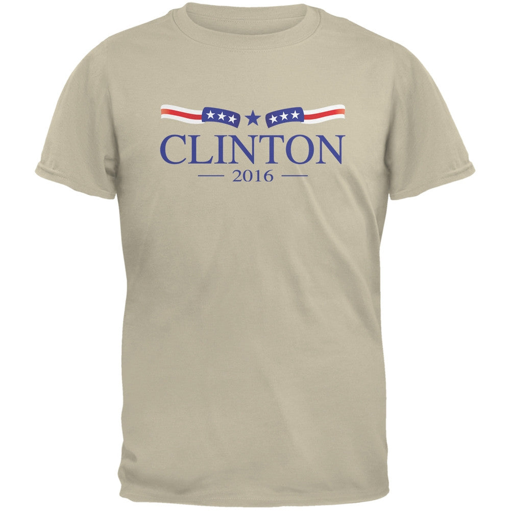 Election 2016 - Hillary Clinton Flag Sand Adult T-Shirt Men's T-Shirts Old Glory 2XL Beige 