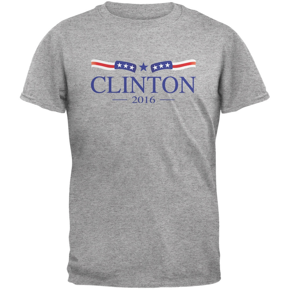 Election 2016 - Hillary Clinton Flag Heather Grey Adult T-Shirt Men's T-Shirts Old Glory 2XL Grey 