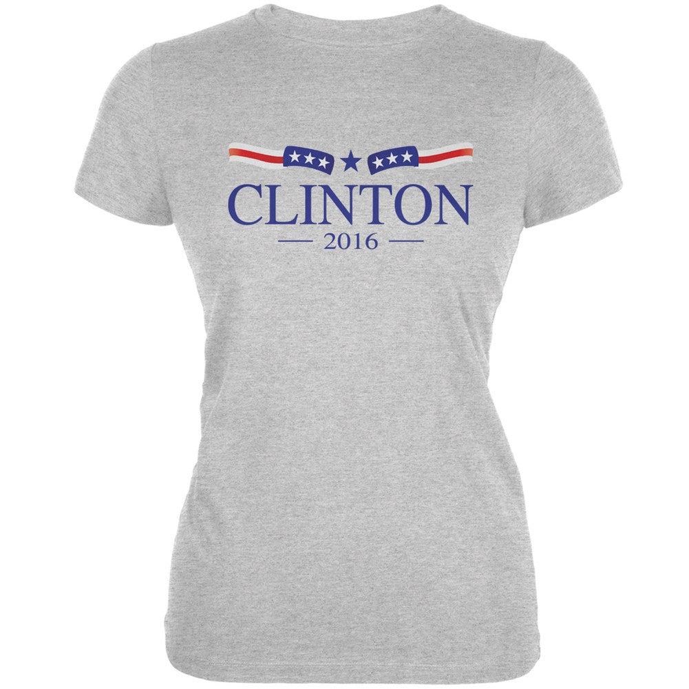 Election 2016 - Hillary Clinton Flag Heather Grey Juniors Soft T-Shirt Juniors T-Shirts Old Glory 2XL Grey 