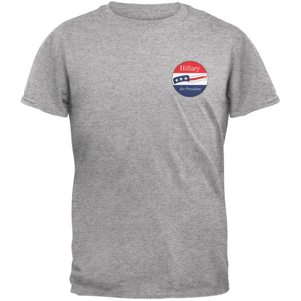 Election 2016 - Hillary Clinton for President Jersey Heather Grey Adult T-Shirt Men's T-Shirts Old Glory 2XL Grey 