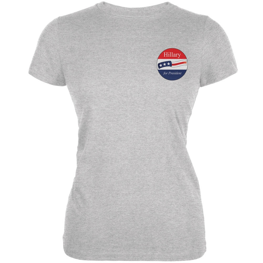 Election 2016 - Hillary Clinton for President Jersey Heather Grey Juniors Soft T-Shirt Juniors T-Shirts Old Glory 2XL Grey 