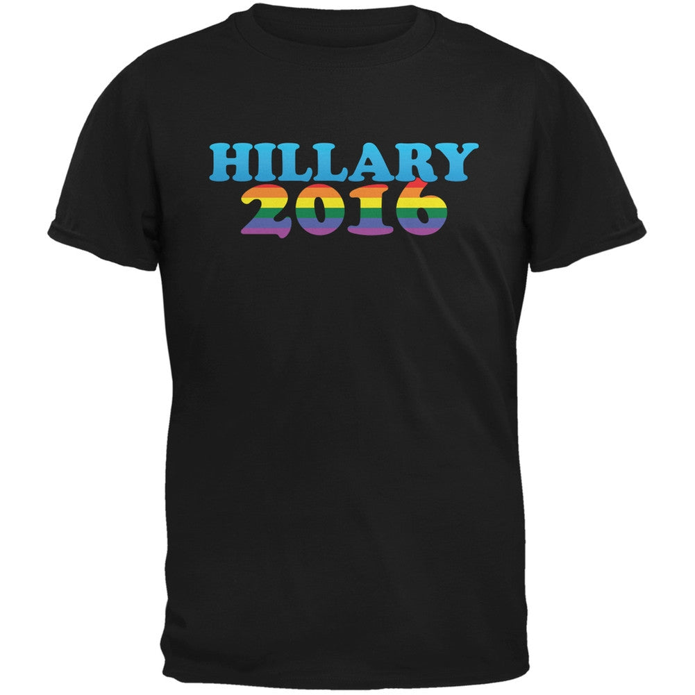 Election - 2016 Hillary Gay Pride Black Adult T-Shirt Men's T-Shirts Old Glory 2XL Black 