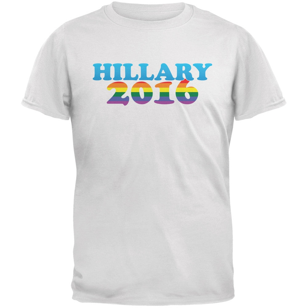 Election - 2016 Hillary Gay Pride White Adult T-Shirt Men's T-Shirts Old Glory 2XL White 